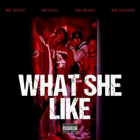 WHAT SHE LIKE ft. BFK Wickz, BFK Ruga & BFK Hunxho | Boomplay Music