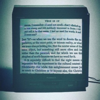 a picture of a book inside a television