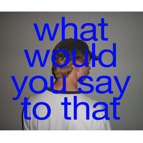 what would you say to that | Boomplay Music