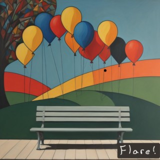 Balloons on a Park Bench