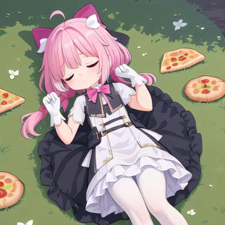 Good night, sleepyhead. I want pizza.