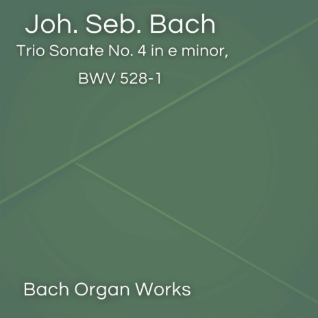 Trio Sonate No. 4 in e minor, BWV 528-1 (Bach Organ Works in January)