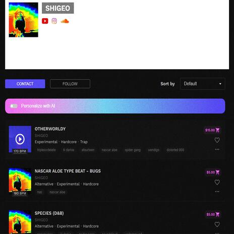 BUY SHIGEO'S BEATS | Boomplay Music