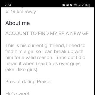 Account To Find My BF A New GF