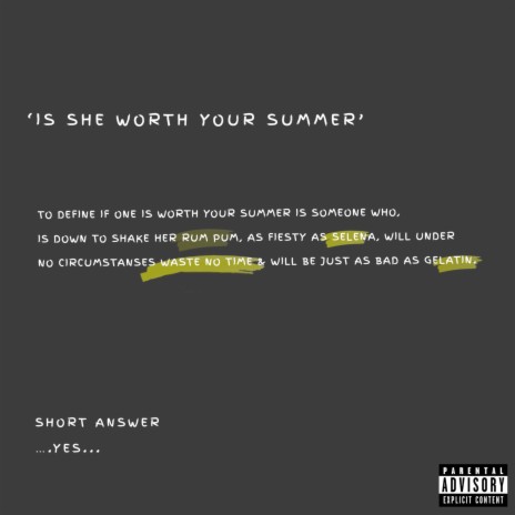 Is She Worth Your Summer (Intro)