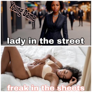 Lady in the street freak in the sheets