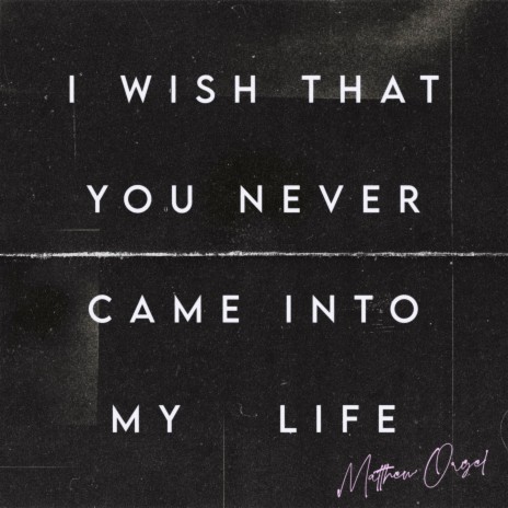 I Wish That You Never Came Into My Life