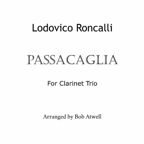 Roncalli Passacaglia Arr. for Clarinet Trio