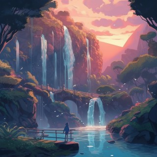 Ethereal Cascades: Tranquil Oasis