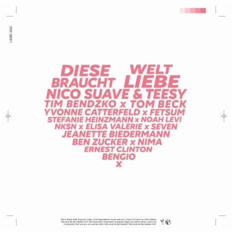 Diese Welt braucht Liebe ft. Teesy, Stefanie Heinzmann, Tim Bendzko, Seven & Jeanette Biedermann | Boomplay Music