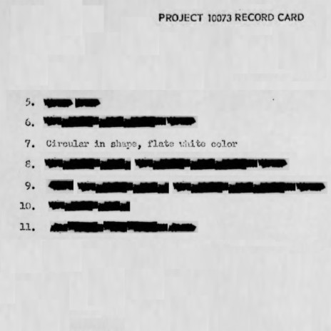 Project 10073 Record Card (5, 6, 7, 8, 9, 10, 11) [Circular in Shape, Flate White Color] ft. Thomas Tiberius "Tommy" the Cat III | Boomplay Music