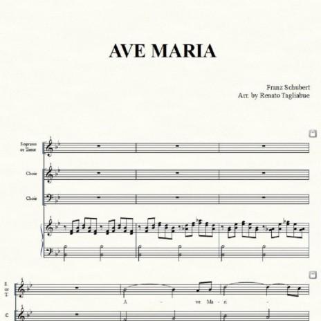 AVE MARIA by SCHUBERT. English lirycs. For Sopr. or Tenor and (ad lib.)SAB Choir) | Boomplay Music