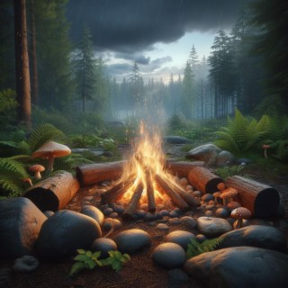 thunderstorm and campfire