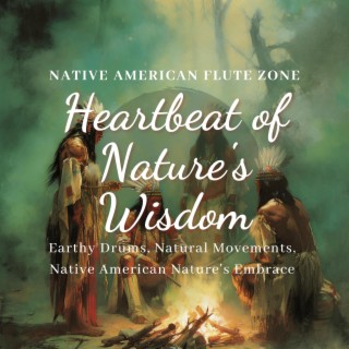 Heartbeat of Nature's Wisdom: Earthy Drums, Natural Movements, Native American Nature's Embrace