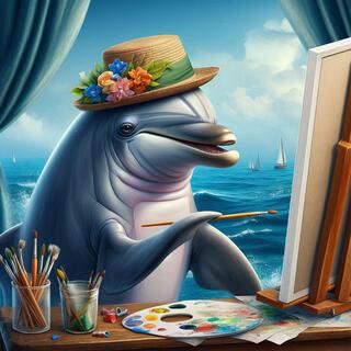 Dolphin creating drawings