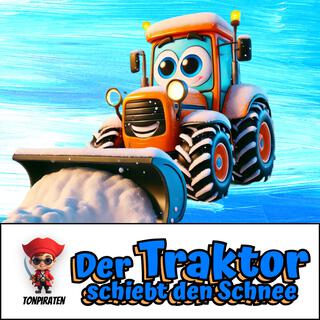 Der Traktor schiebt den Schnee