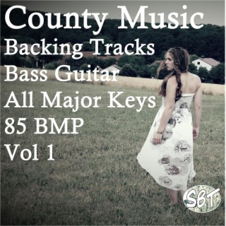 Country Music Bass Guitar Backing Tracks All Major Keys, 85 BPM, Vol. 1