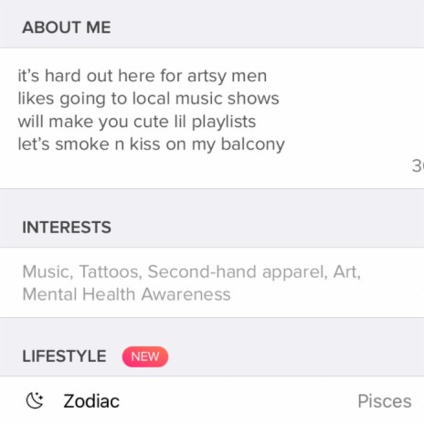 tinder bio | Boomplay Music