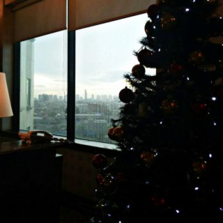 Christmas tree and hot chocolate