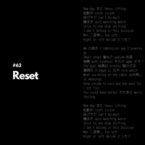 Reset ft. Shimon Hoshino | Boomplay Music