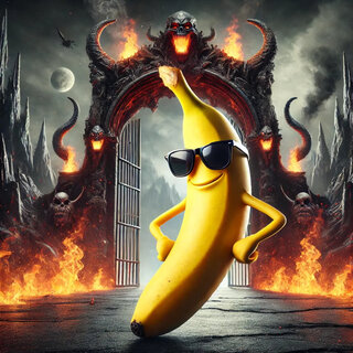 La nuit avec banane