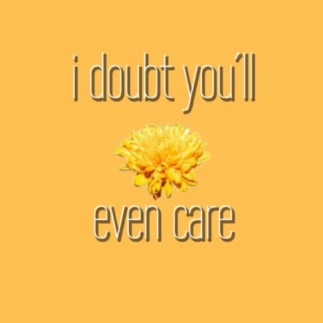i doubt you'll even care | Boomplay Music