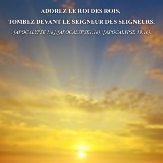 Adorez le roi des rois. Tombez devant le seigneur des seigneurs. (apocalypse 1:8);[apocalypse1:18] ;[apocalypse 19:16].