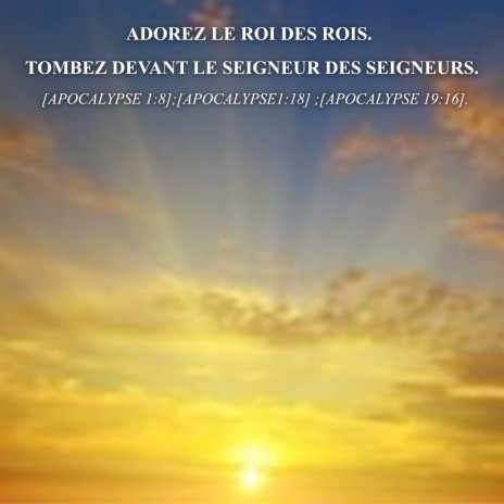 Adorez le roi des rois. Tombez devant le seigneur des seigneurs. (apocalypse 1:8);[apocalypse1:18] ;[apocalypse 19:16]. | Boomplay Music