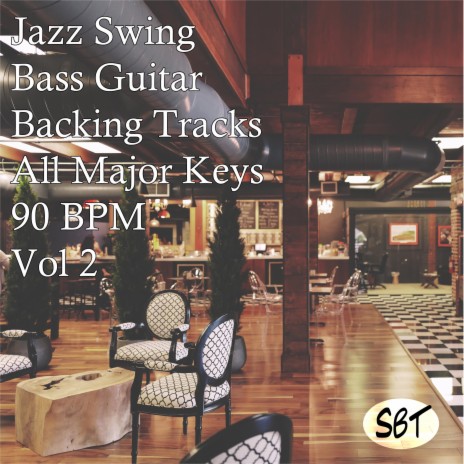 Jazz Swing Bass Guitar Backing Track in D Major, 90 BPM, Vol. 2