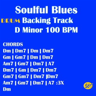 Soulful Blues Drum Backing Track in D Minor 100 BPM