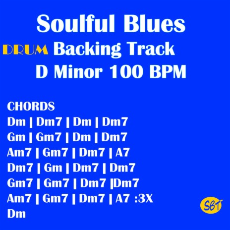 Soulful Blues Drum Backing Track in D Minor 100 BPM | Boomplay Music