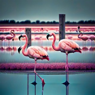 floating flamingos