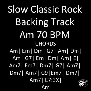 Slow Classic Rock Guitar Backing Track in Am, 70 BPM