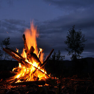 Relaxing by Campfire