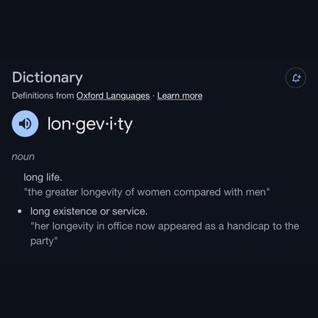 longevity. | Boomplay Music