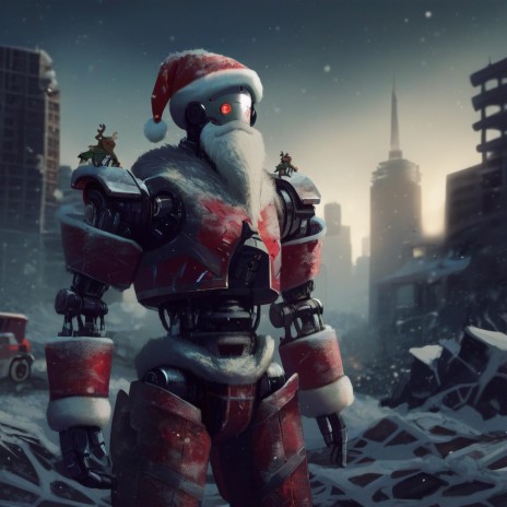 Robot Santa Claus in an Abandoned Town