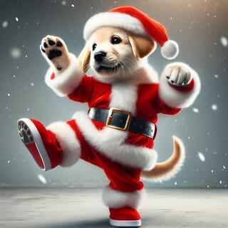 Santa dog dancing