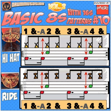 Basic 8s with 16s Patt #10 HH & Ride 135bpm | Boomplay Music