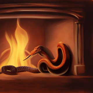 Snake by the fireplace