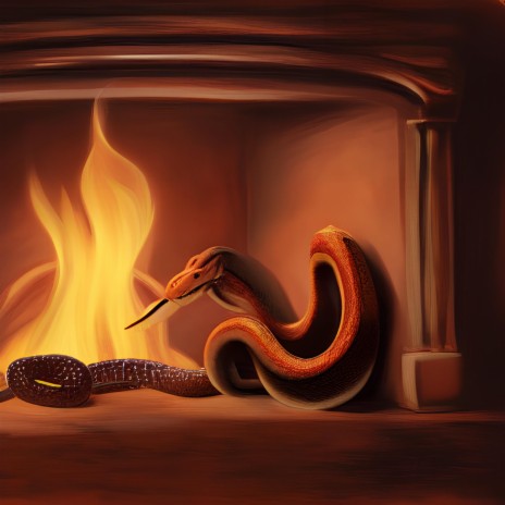 Snake by the fireplace