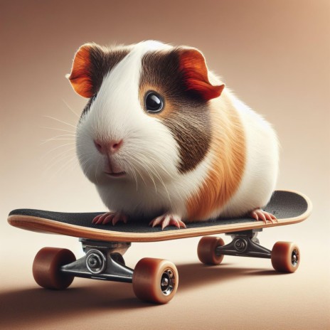 Guinea Pig On A Skateboard