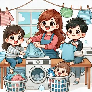 Folding laundry with Mom!